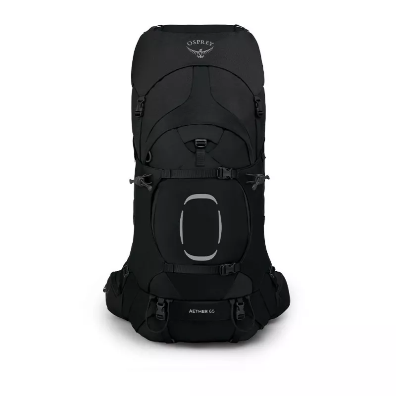 Kuprinė Osprey Aether 65 — 65 L, Nailonas, Juoda, 2,2 kg, 40 cm plotis, Vyrams