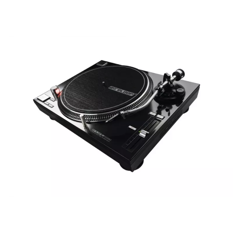 Profesionalus tiesioginės pavaros DJ patefonas Reloop RP-7000 MK2 — 33/45/78 aps./min., S formos tonarmas, aliumininis diskas, juodas