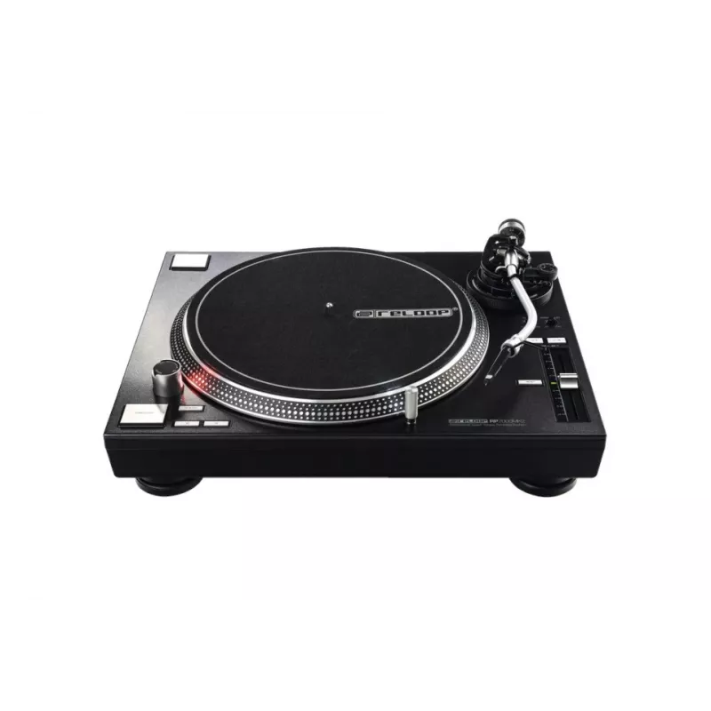 Profesionalus tiesioginės pavaros DJ patefonas Reloop RP-7000 MK2 — 33/45/78 aps./min., S formos tonarmas, aliumininis diskas, juodas