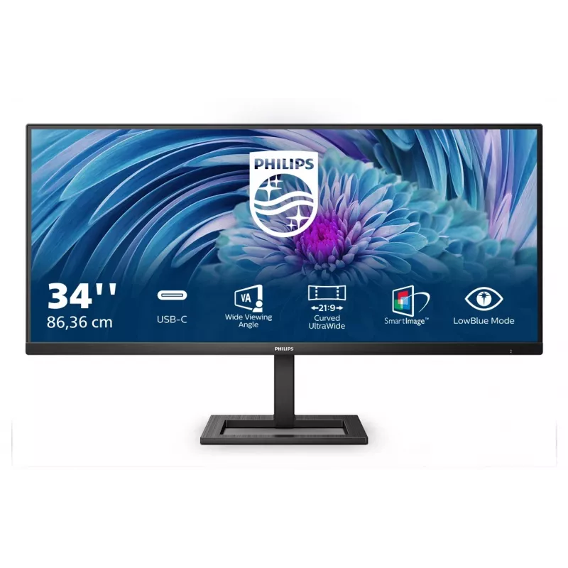 Philips E Line 346E2LAE/00 LED monitorius 86,4 cm (34 inch) 3440 x 1440 pikselių Wide Quad HD LCD juodas