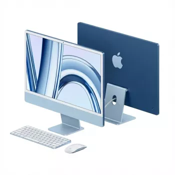 APPLE iMac Z1E5 59,62 cm 23,5 colio standartinis stiklas M4 8C CPU/8C GPU/16C N.E. 16 GB 256 GB SSD Gbit Eth MM MaKey DE Mėlyna (Z1E5-MWUF3D/A-079C7M)