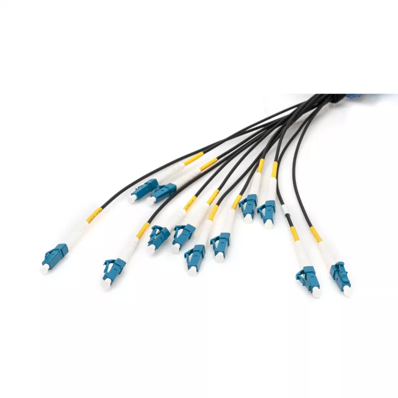 Digitus Pre-assembled Fiberglass Universal Breakout Cable Single Mode OS2 12 Pluoštų LC/UPC - LC/UPC 150m