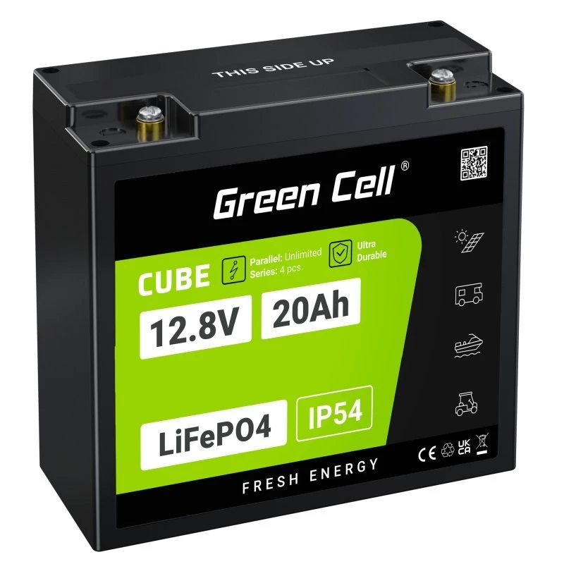 UPS baterija Green Cell GC-LFPGC12V20AH LiFePO4 12.8V 20Ah, 256Wh, 185x80x170 mm, 3 kg