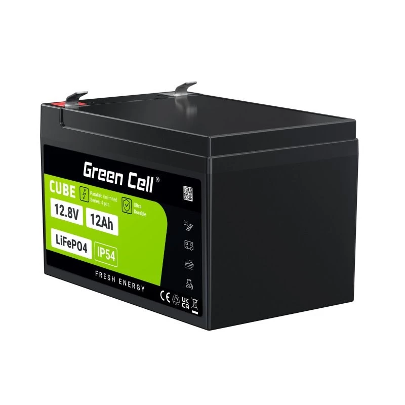 UPS baterija Green Cell LFPGC12V12AH LiFePO4 12.8V 12Ah (153.6Wh) Juoda