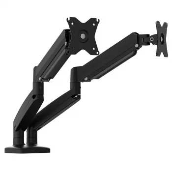 j5create JTSA102 Ergonomiškas laikiklis dviems monitoriams, juodas, spaustuvas/įvorė, 16 kg