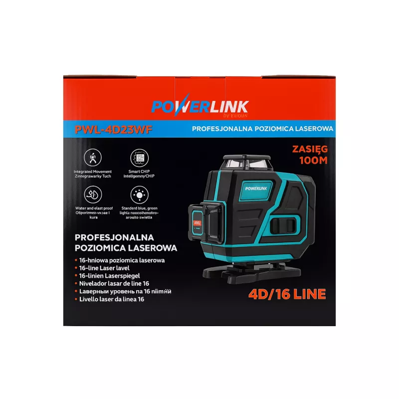 Extralink POWERLINK lazerinis nivelyras 4D/16 linijų 100m PWL-4D16