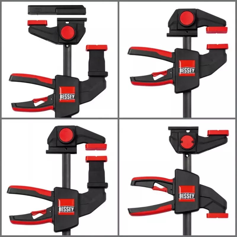 Stalo spaustuvas Bessey EZR15SET vienos rankos, 150 mm fiksavimo plotis, 60 mm gerklės gylis, juoda/raudona