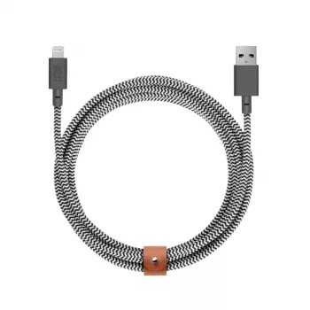 USB-A į Lightning laidas Native Union Belt Cable XL 3 m juodas baltas