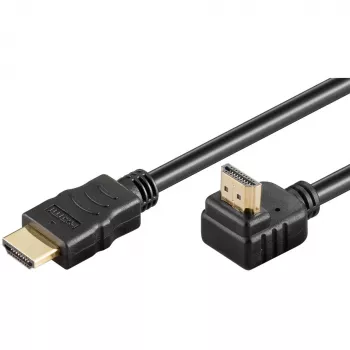 Goobay HDMI 2.0 90° lenktas laidas su Ethernet 4K 60Hz 5 m Juodas