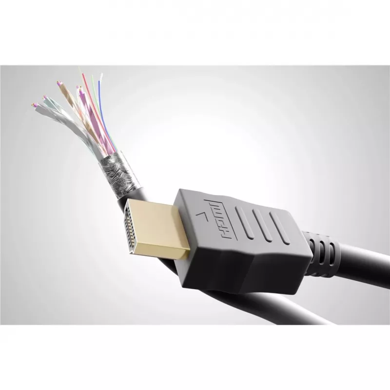 Goobay HDMI 2.0 90° lenktas laidas su Ethernet 4K 60Hz 5 m Juodas