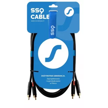 SSQ RCARCA2 SS-1432 Laidas 2x RCA - 2x RCA 2 m Juodas