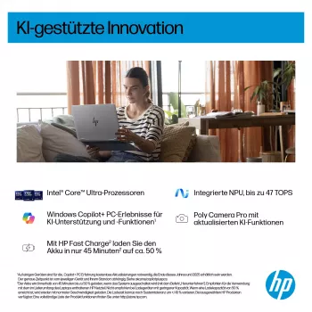 HP OmniBook BZ8E4EA 16 nešiojamas kompiuteris - Core Ultra 5 4,5 GHz 40,6 cm - 512 GB SSD - 16 GB RAM - Liečiamas ekranas - Windows 11 Home (BZ8E4EA#ABD)