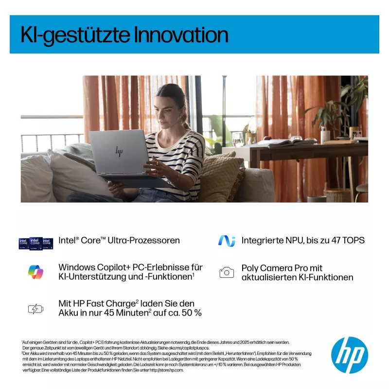 HP OmniBook BZ8E4EA 16 nešiojamas kompiuteris - Core Ultra 5 4,5 GHz 40,6 cm - 512 GB SSD - 16 GB RAM - Liečiamas ekranas - Windows 11 Home (BZ8E4EA#ABD)