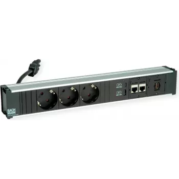 Maitinimo lizdų blokas Bachmann CONI 912.18118 su 3x CEE7 lizdais ir 2x CAT6a tinklo prievadais