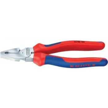 Knipex kombinuotos replės su jėgos perdavimu, 180 mm, chromuotos, daugiakomponentė rankena