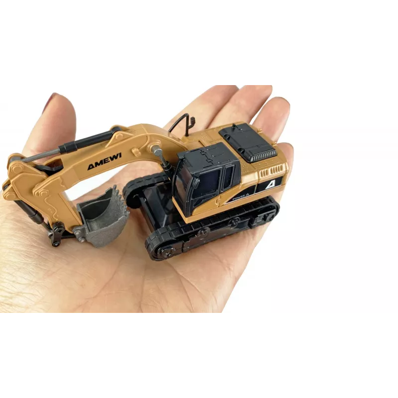 Radijo bangomis valdomas ekskavatoriaus modelis Amewi 22747, 1:64 mastelis, elektrinis variklis, nuo 6 metų