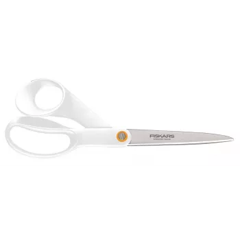 Fiskars F061200487 kanceliarinės žirklės, tiesus pjūvis, nerūdijantis plienas, balti