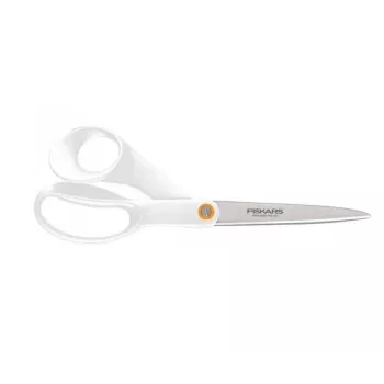 Fiskars F061200487 kanceliarinės žirklės, tiesus pjūvis, nerūdijantis plienas, balti