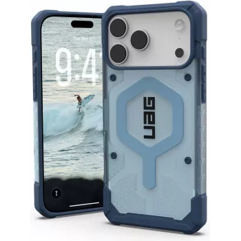 UAG Urban Armor Gear rinkinys: Pathfinder MagSafe dėklas ir nuimamas dirželis, skirtas Apple iPhone 17 Pro Max, mėlyna (permatoma) ir juoda/grafitas, 1145521BV03