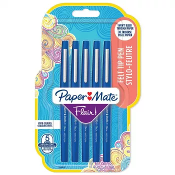 Flair vidutinio mėlynumo flomasteris Papermate, 5 vnt.