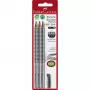 FABER-CASTELL pieštukas Grip 2001 HB 3 vnt. + trintukas BK