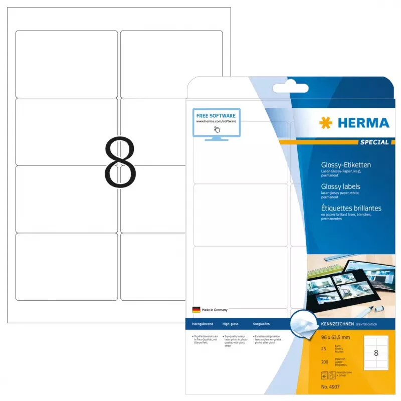 Lipni etiketė spausdintuvui HERMA Labels A4 96x63,5 mm