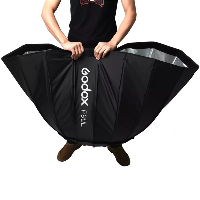Godox P90L 90 cm šešiakampis minkštadėžė juoda nailono poliesteris su difuzoriais
