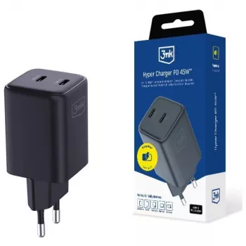 3MK Hyper Charger PD 45W GaN QC4+ PPS – 45W USB-C PD greitas įkroviklis su GaN
