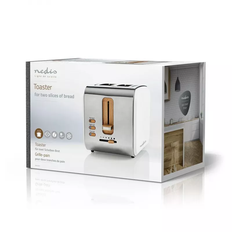 Skrudintuvas Nedis KABT510EWT, 2 platūs lizdai, soft-touch, baltas