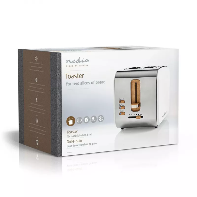 Skrudintuvas Nedis KABT510EWT, 2 platūs lizdai, soft-touch, baltas