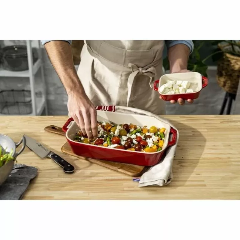 ZWILLING Staub Keraminis stačiakampis kepimo rinkinys 3 vnt, raudonas, iki 300°C