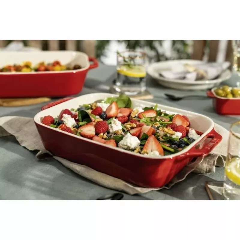 ZWILLING Staub Keraminis stačiakampis kepimo rinkinys 3 vnt, raudonas, iki 300°C