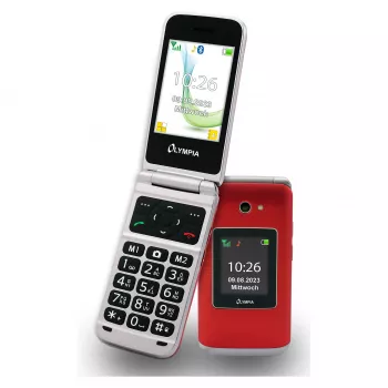 Sulankstomas telefonas Olympia VITUS 4G – 2,8 colio (7,11 cm) LCD, Bluetooth, FM radijas, 147 g, Raudonas