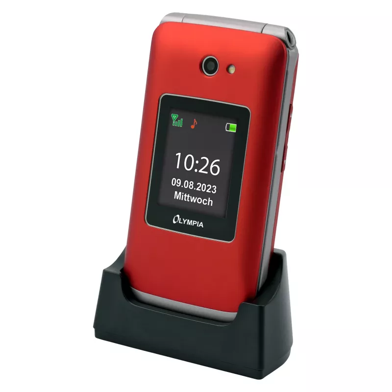Sulankstomas telefonas Olympia VITUS 4G – 2,8 colio (7,11 cm) LCD, Bluetooth, FM radijas, 147 g, Raudonas