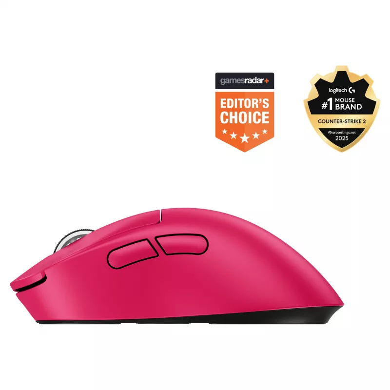 Pelė Logitech G 910-007374 dešinei rankai RF belaidė optinė 44 000 DPI 1 ms 5 mygtukai violetinė