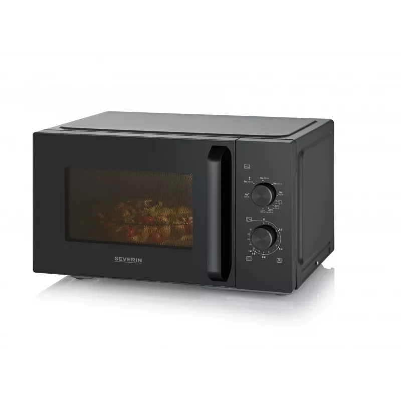 Kombinuota mikrobangų krosnelė SEVERIN MW 7792, ant stalviršio, 20 L, 900 W, juoda, mygtukai ir sukimo reguliatorius
