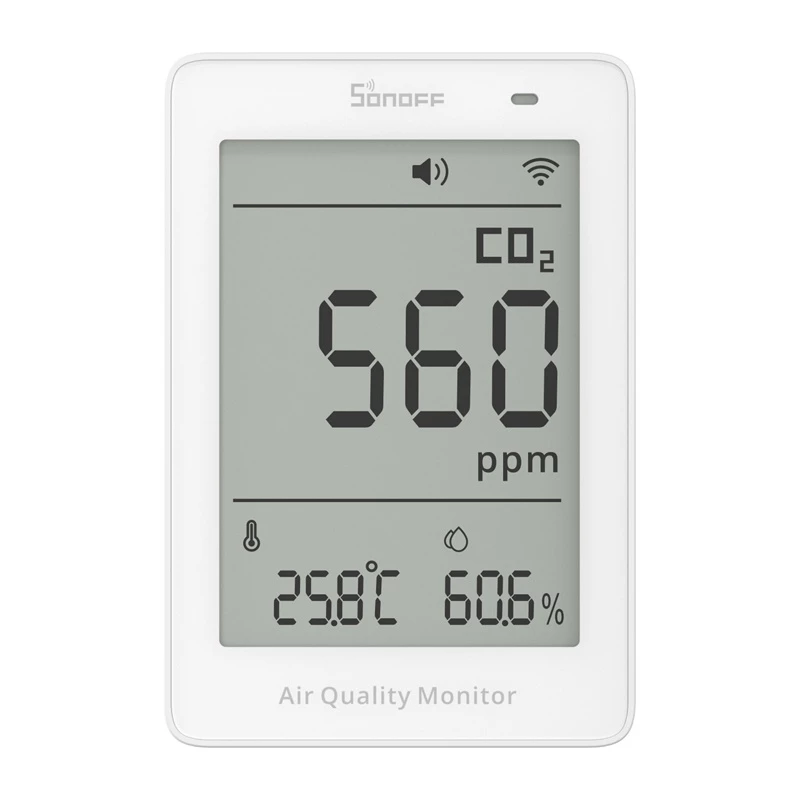Sonoff AirGuard CO2 SAWF-08P WiFi LCD oro kokybės matuoklis