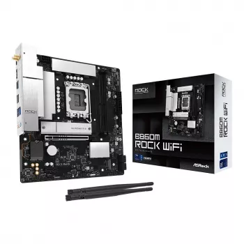 Pagrindinė plokštė ASRock B860M Rock WiFi (mATX, Intel LGA 1851, DDR5, HDMI, DisplayPort)