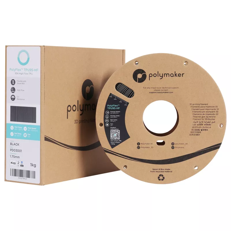 3D spausdinimo medžiaga Polymaker PD03001 juoda 1 kg 1.75 mm