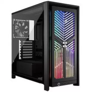 Corsair FRAME 4000X RS Mid-Tower PC korpusas juodas RGB ventiliatoriai 4x RS120 PWM