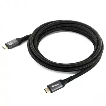 EQUIP USB4 Gen 2x2 C–C laidas 3,0m, PD 100W, 4K/60Hz, 20Gbps, juodas
