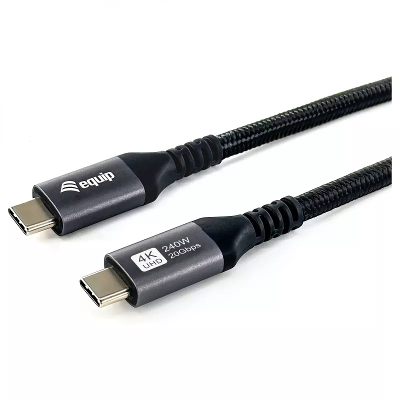 EQUIP USB4 Gen 2x2 C–C laidas 3,0m, PD 100W, 4K/60Hz, 20Gbps, juodas