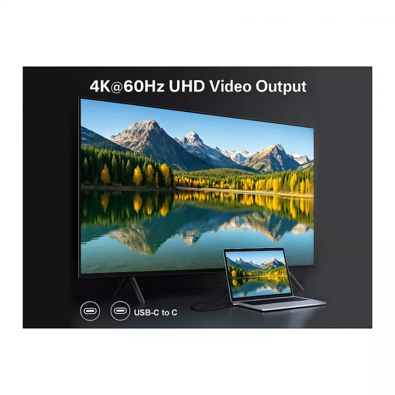 EQUIP USB4 Gen 2x2 C–C laidas 3,0m, PD 100W, 4K/60Hz, 20Gbps, juodas