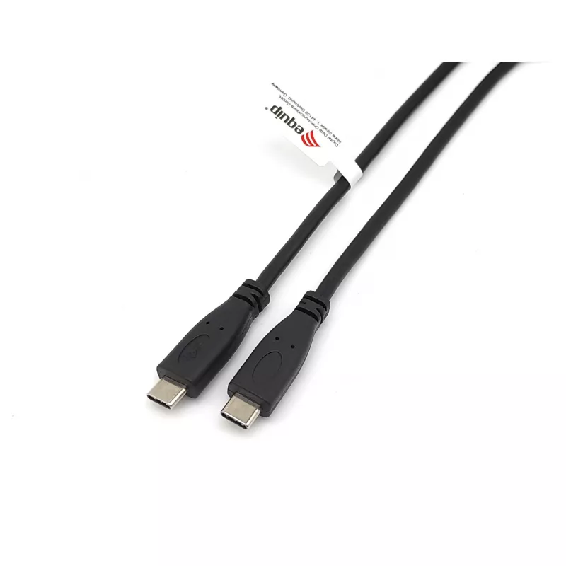 Laidas EQUIP USB 2.0 Type-C į Type-C M/M 0,3 m PD 60W, 0,48 Gbit/s, nikeliuoti kontaktai, juodas
