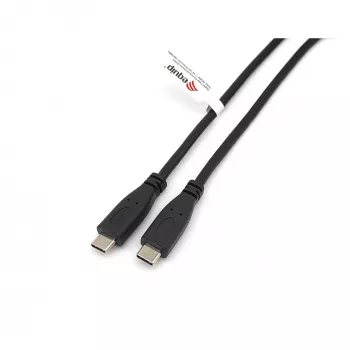 Laidas USB-C į USB-C 2.0 EQUIP 128833, 0,5 m, PD 60W, 0,48 Gbit/s, nikeliuoti kontaktai, juodas
