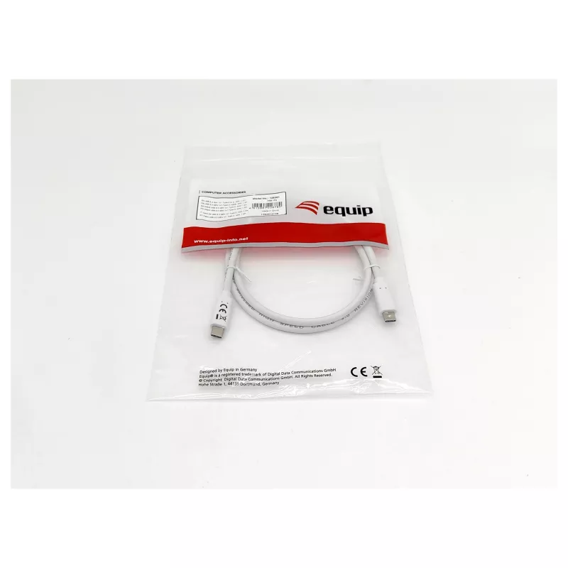 EQUIP USB 3.2 Gen 1 Type-C į Type-C laidas 0,5 m PD 60 W 5 Gbps baltas
