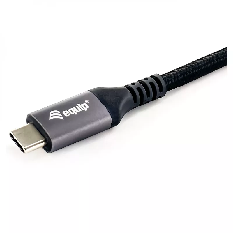 USB4 Gen3x2 C–C kabelis EQUIP 128380, 0,5 m, PD 3.1 240W, 40 Gbps, 8K/60Hz, juodas