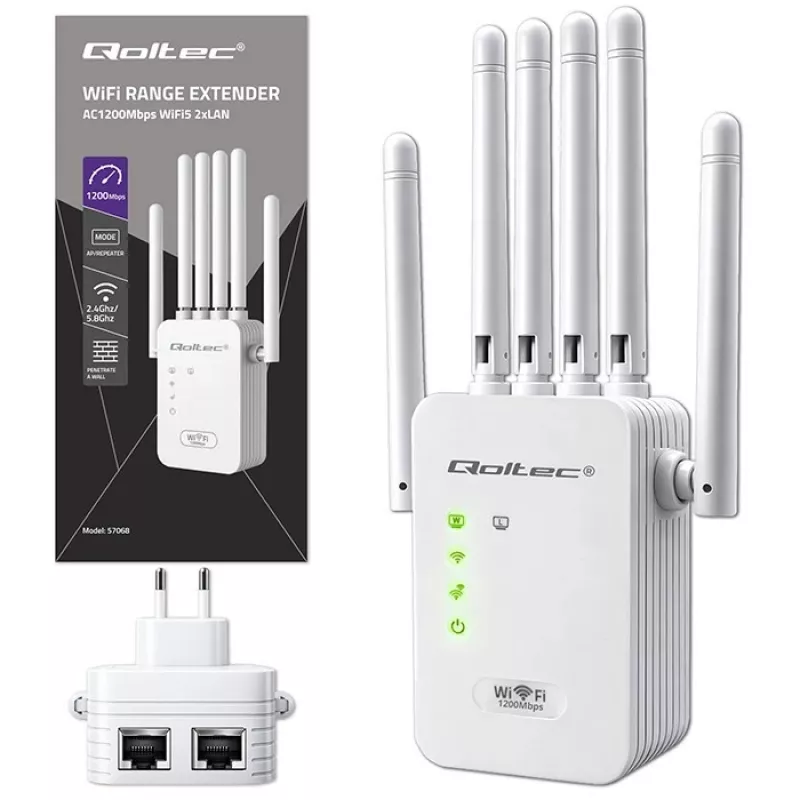 Wi-Fi signalo stiprintuvas QOLTEC AC1200