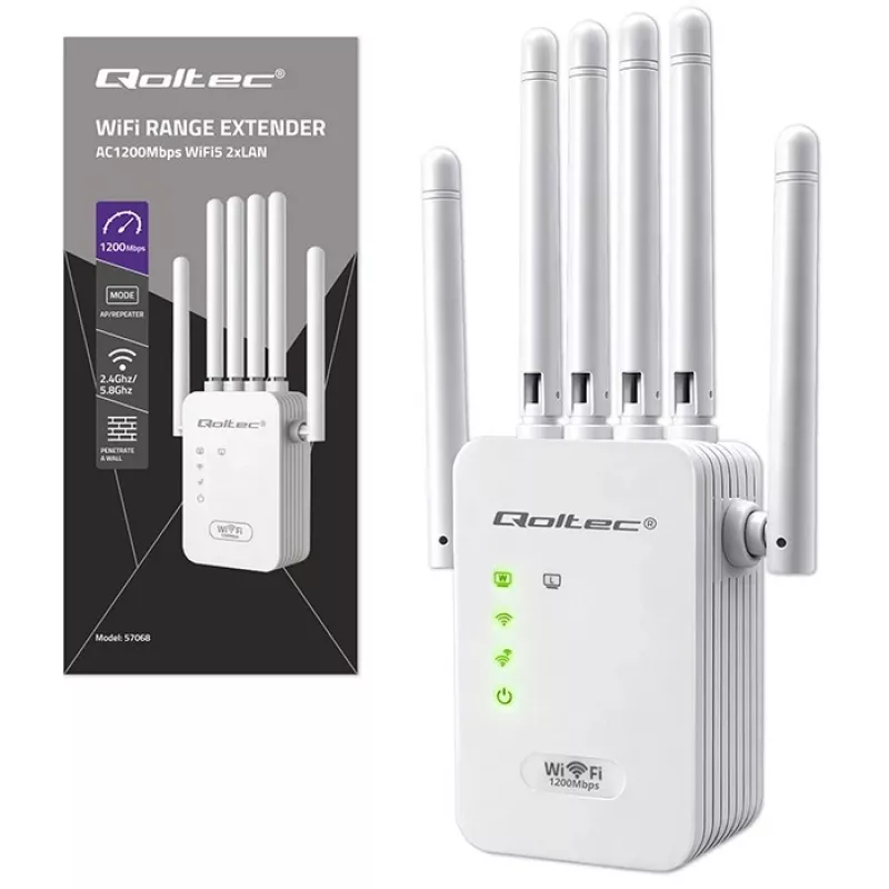 Wi-Fi signalo stiprintuvas QOLTEC AC1200