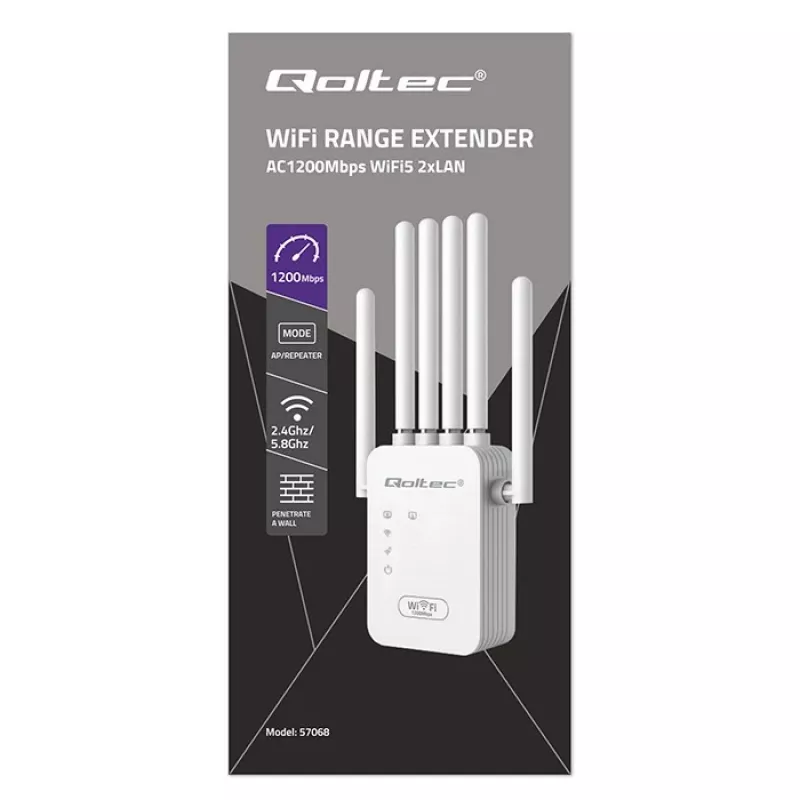 Wi-Fi signalo stiprintuvas QOLTEC AC1200